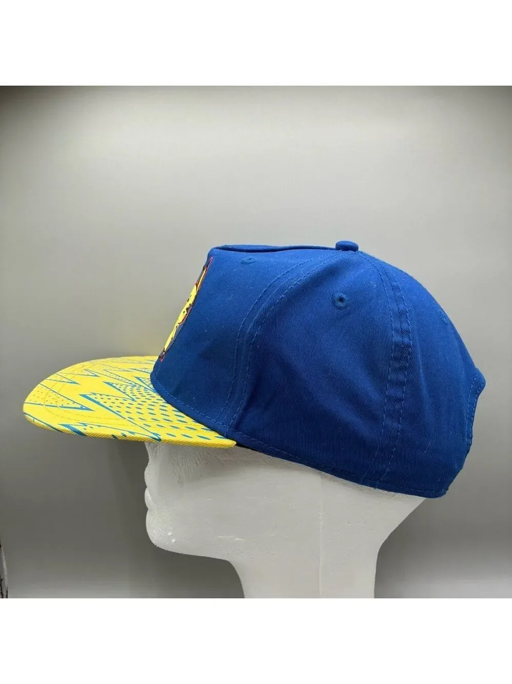Pokemon 2016 Pikachu Snapback Youth OSFM Blue Yellow Embroidered Cap Hat